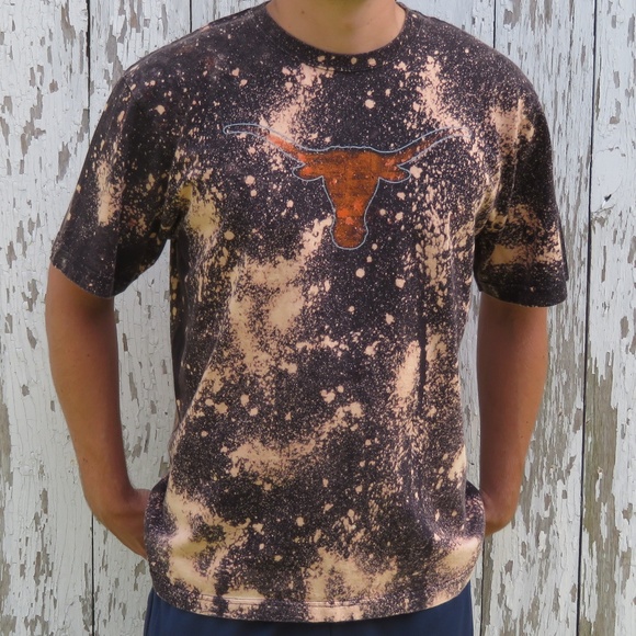 UT Austin Texas Longhorns Custom Bleach Tee sz L - Picture 3 of 4